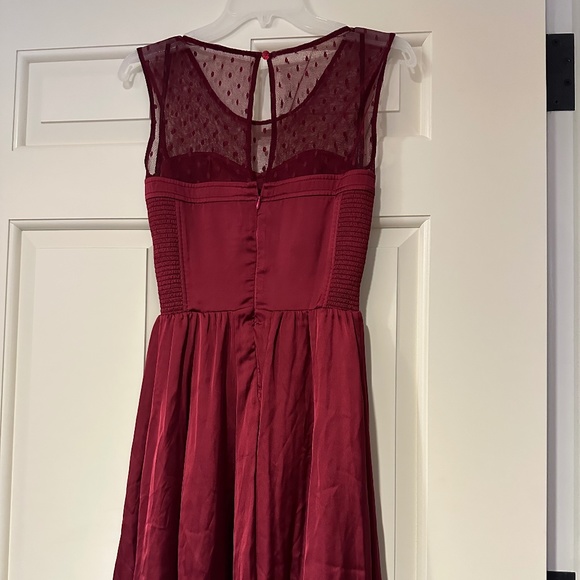 Guess Champagne Red A-Line Silk Sweetheart Dress in Size 2 (Like New) - Picture 5 of 11